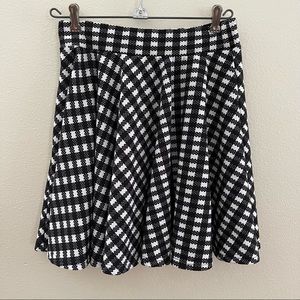 Kathy Black/White Gingham Full Mini Skirt